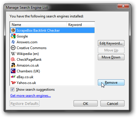 Remove Search