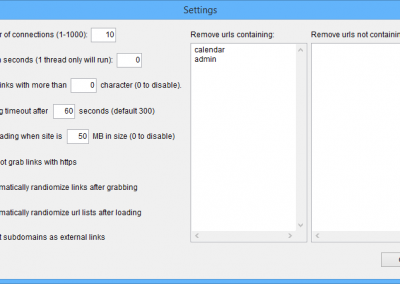 Link Extractor Settings