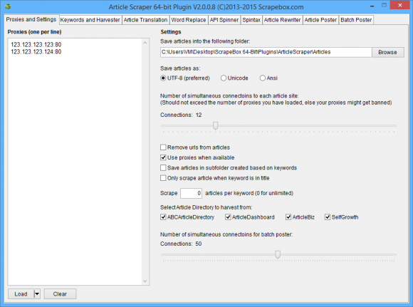 Proxies and Settings