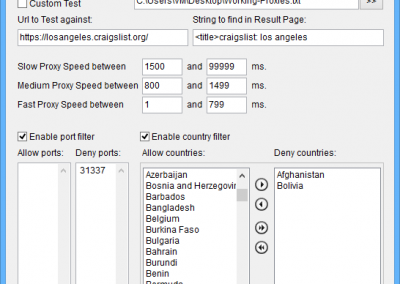 Proxy Tester Settings